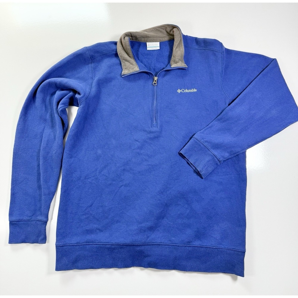 Men's Size MEDIUM Columbia Sportswear 1/4 Zip Pullover Sweatshirt Blue‎